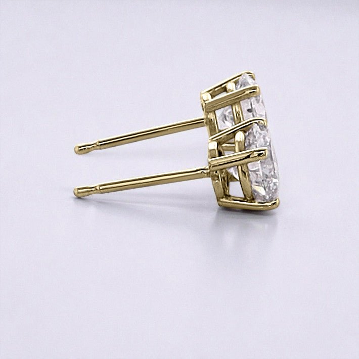 1 Carat Round Brilliant Lab Grown Diamond Stud Earrings in 14K Gold - Rarest Jewelries