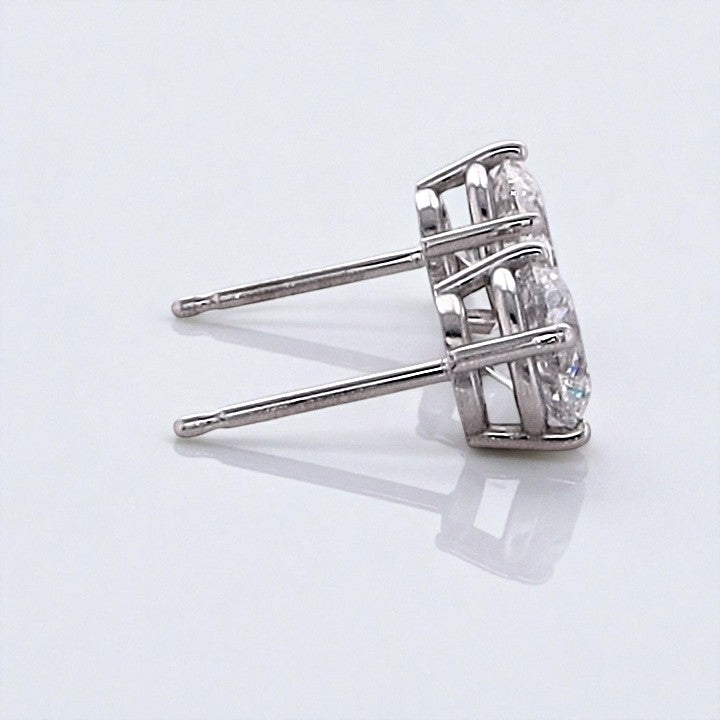 1.4 Carat Round Brilliant Lab Grown Diamond Stud Earrings in 14K Gold