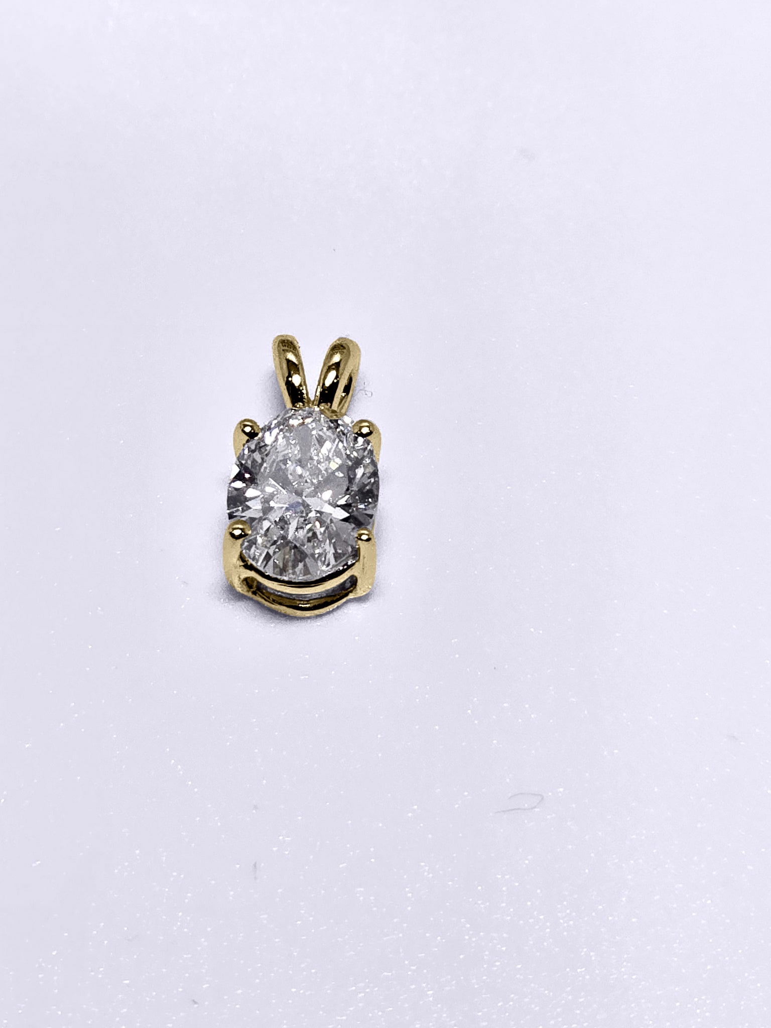 1.02 Carat Oval Brilliant Lab Grown Diamond Pendant in 14K Gold - Rarest Jewelries