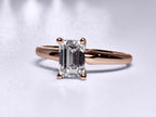 1.03 Carat Emerald Cut Lab Grown Diamond Engagement Promise Ring in 14K Gold - Rarest Jewelries
