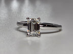 1.03 Carat Emerald Cut Lab Grown Diamond Engagement Promise Ring in 14K Gold - Rarest Jewelries