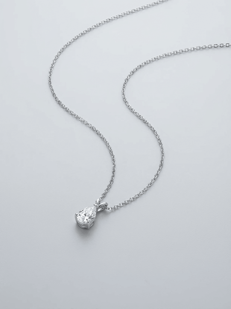 1.04 Carat Pear Shape Cut Lab Grown Diamond Pendant in 14K Gold - Rarest Jewelries