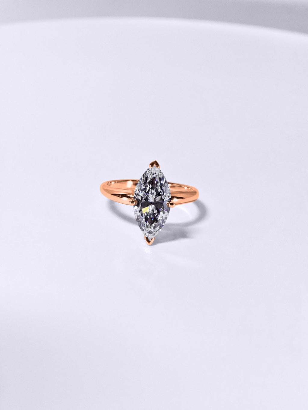 1.07 Carat Marquise Cut Lab Grown Diamond Solitaire Engagement Ring in 14K Gold - Rarest Jewelries