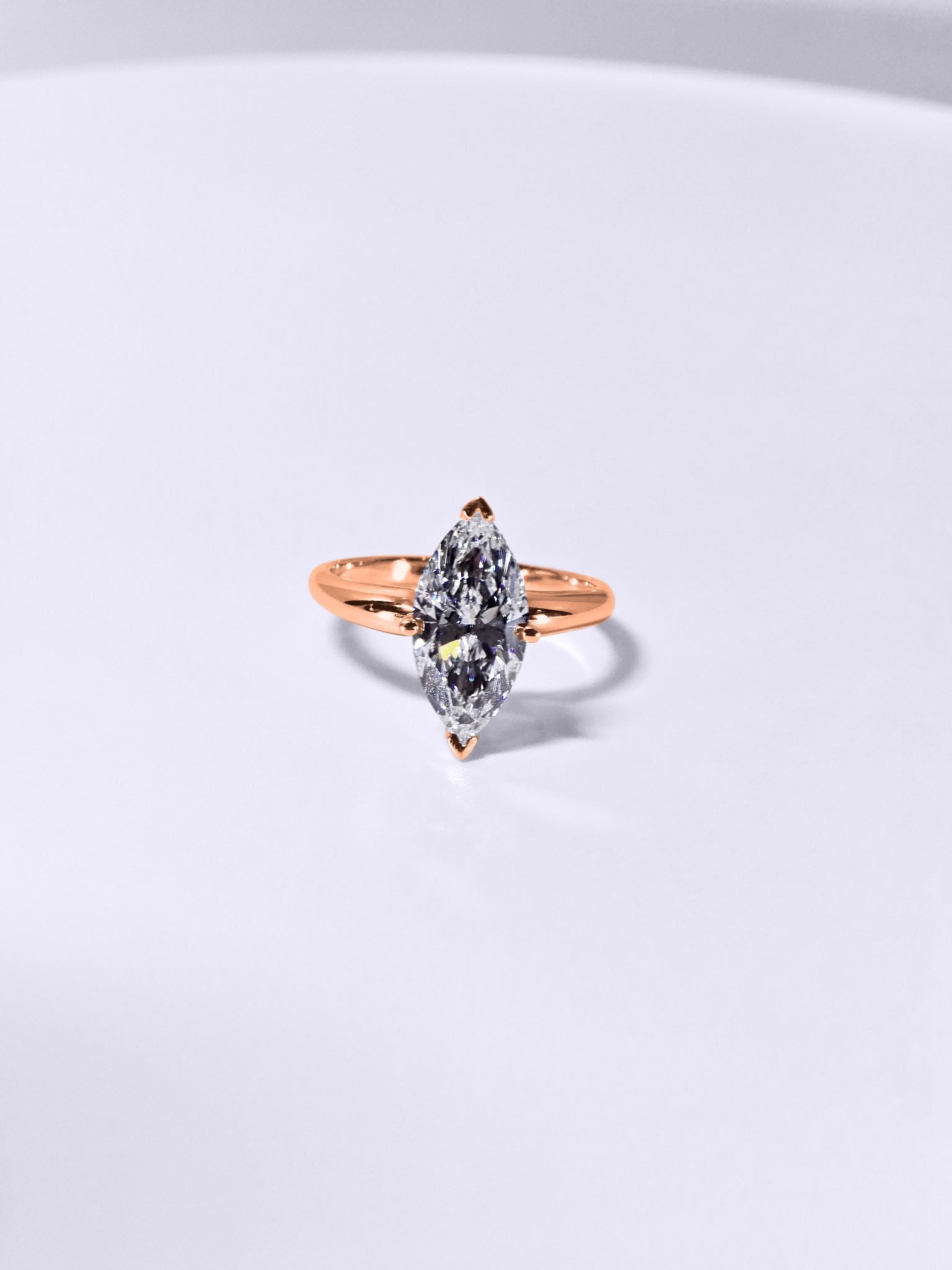 1.07 Carat Marquise Cut Lab Grown Diamond Solitaire Engagement Ring in 14K Gold - Rarest Jewelries