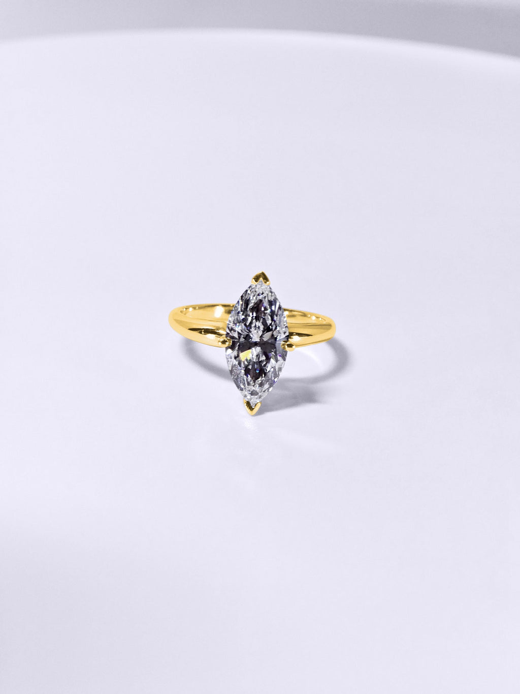 1.07 Carat Marquise Cut Lab Grown Diamond Solitaire Engagement Ring in 14K Gold - Rarest Jewelries