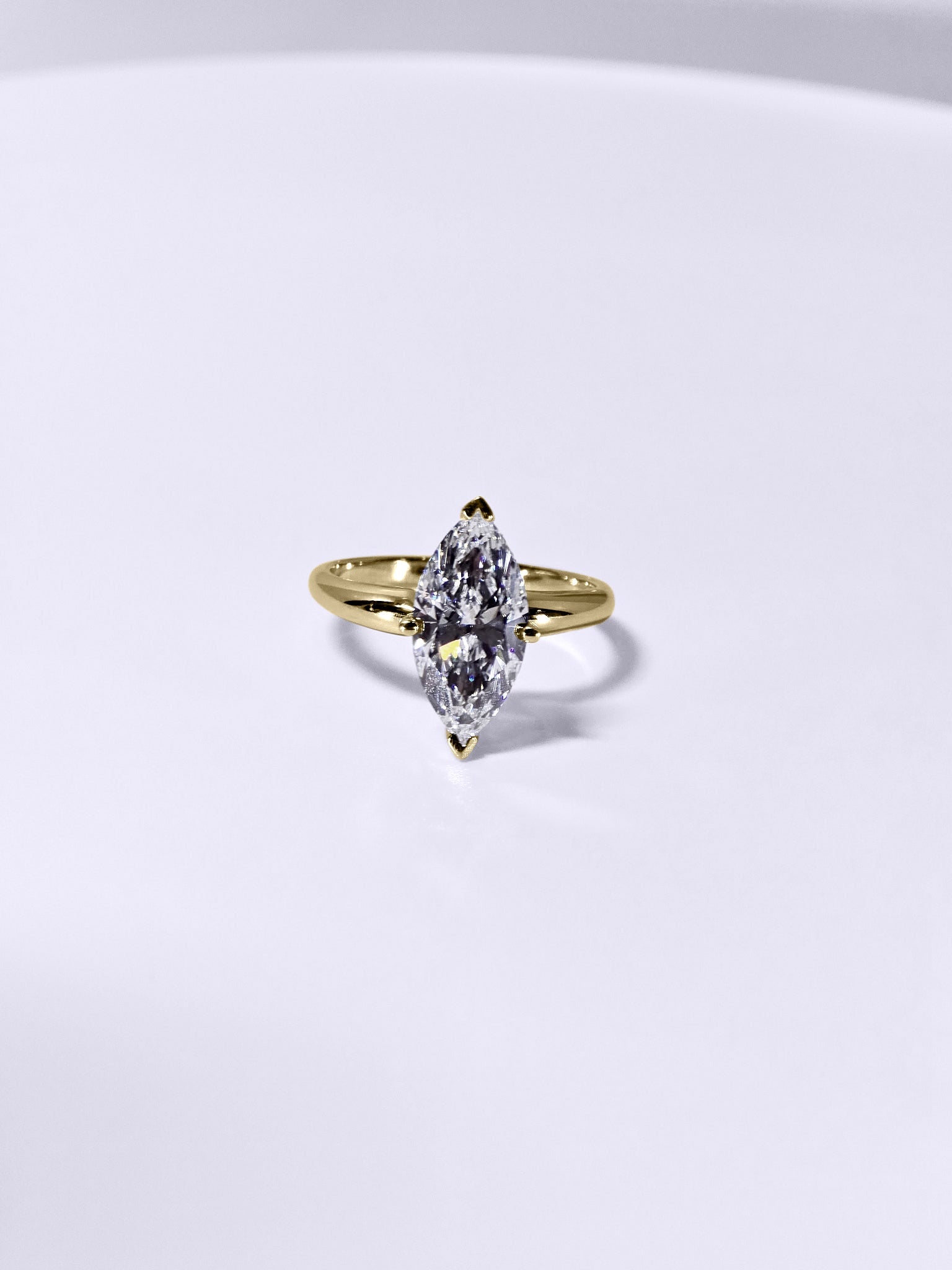 1.07 Carat Marquise Cut Lab Grown Diamond Solitaire Engagement Ring in 14K Gold - Rarest Jewelries