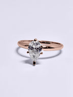 1.07 Carat Pear Cut Lab Grown Diamond Engagement Promise Ring in 14K Gold - Rarest Jewelries