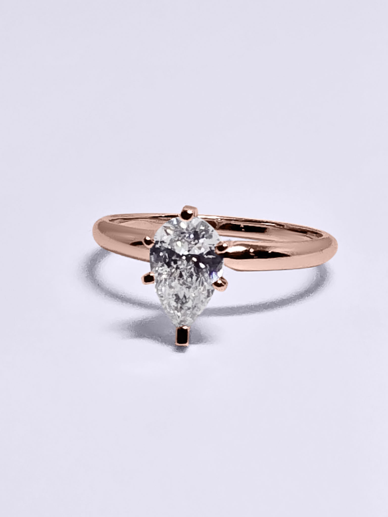 1.07 Carat Pear Cut Lab Grown Diamond Engagement Promise Ring in 14K Gold - Rarest Jewelries