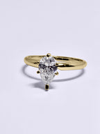 1.07 Carat Pear Cut Lab Grown Diamond Engagement Promise Ring in 14K Gold - Rarest Jewelries