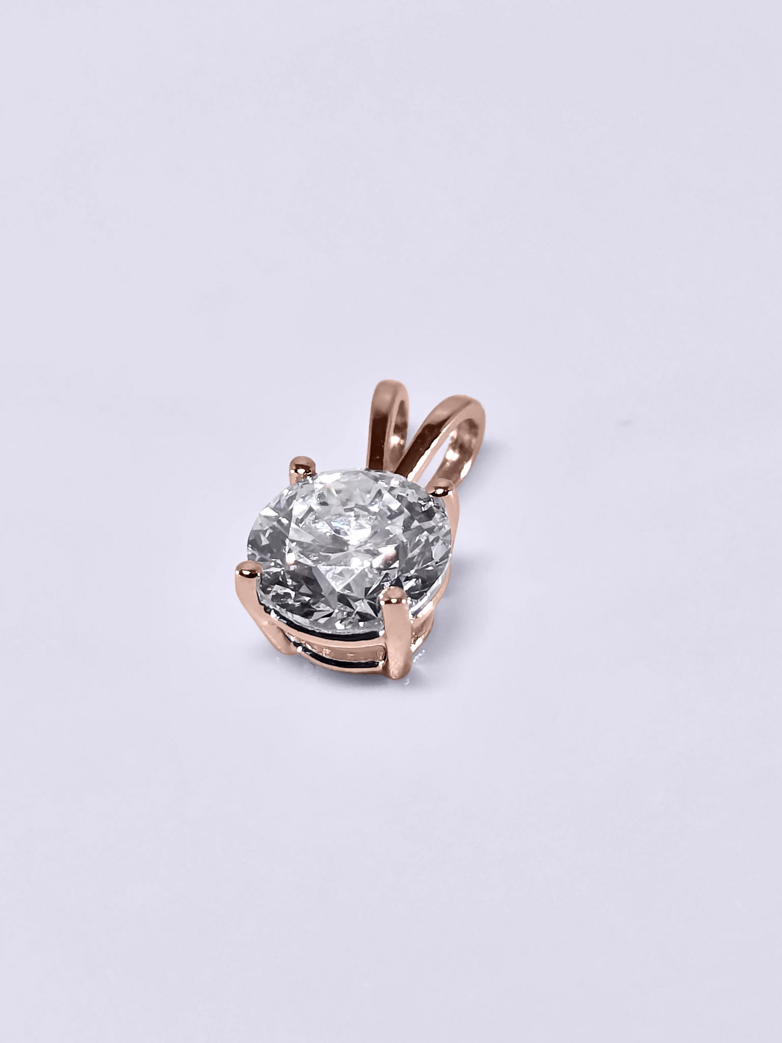 1.09 Carat Brilliant Round Lab Grown Diamond Pendant in 14K Gold - Rarest Jewelries