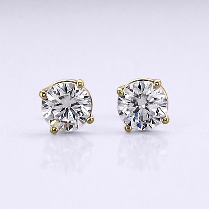 1.4 Carat Round Brilliant Lab Grown Diamond Stud Earrings in 14K Gold - Rarest Jewelries