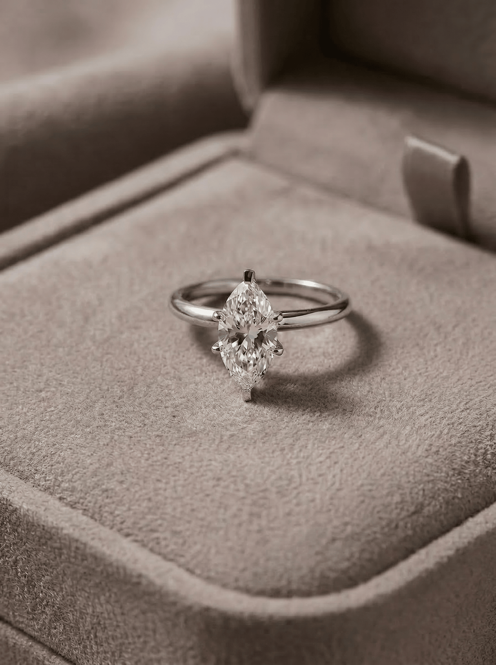 2 Carat Marquise Cut Lab Grown Diamond Solitaire Engagement Ring in 14K Gold - Rarest Jewelries