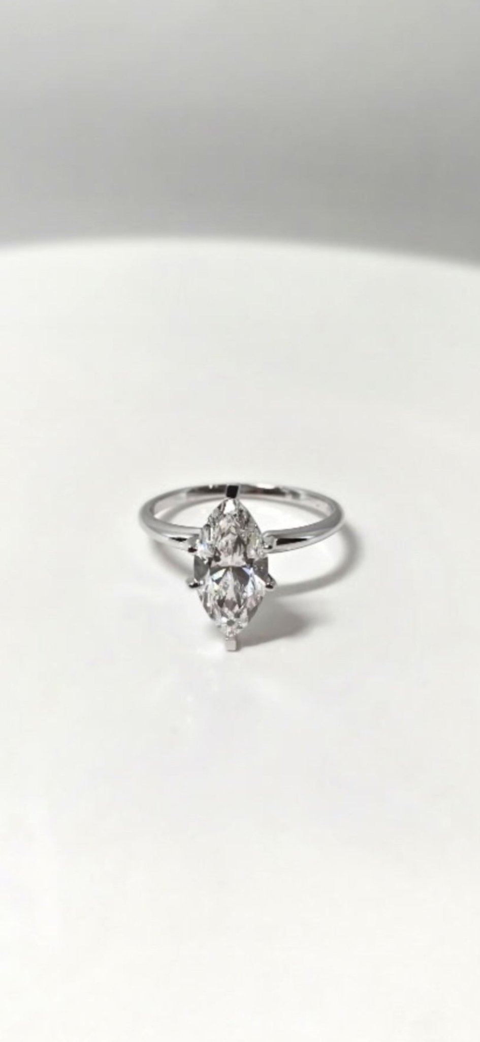 2 Carat Marquise Cut Lab Grown Diamond Solitaire Engagement Ring in 14K Gold - Rarest Jewelries