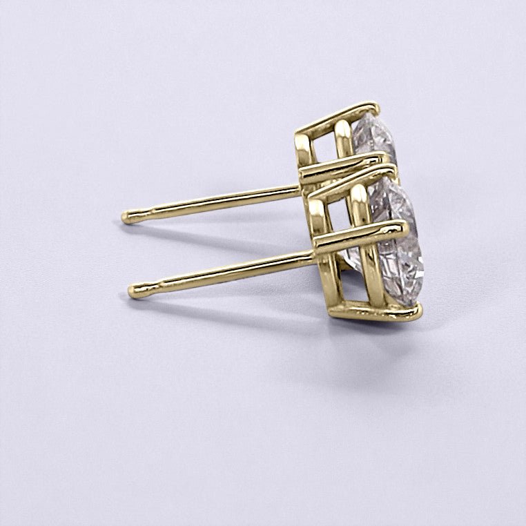 2 Carat Round Brilliant Lab Grown Diamond Stud Earrings in 14K Gold - Rarest Jewelries