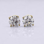 2 Carat Round Brilliant Lab Grown Diamond Stud Earrings in 14K Gold - Rarest Jewelries