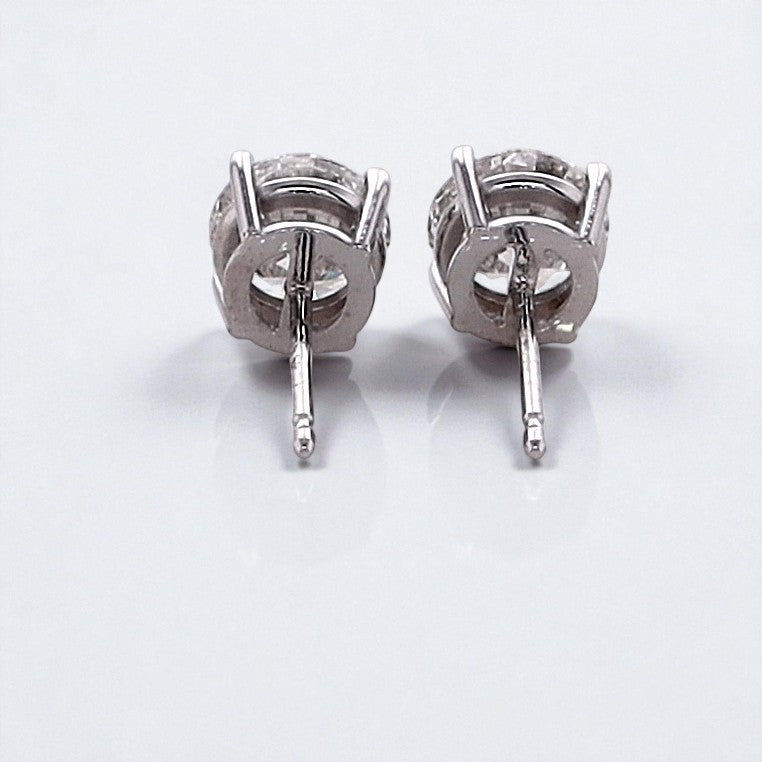 2 Carat Round Brilliant Lab Grown Diamond Stud Earrings in 14K Gold - Rarest Jewelries