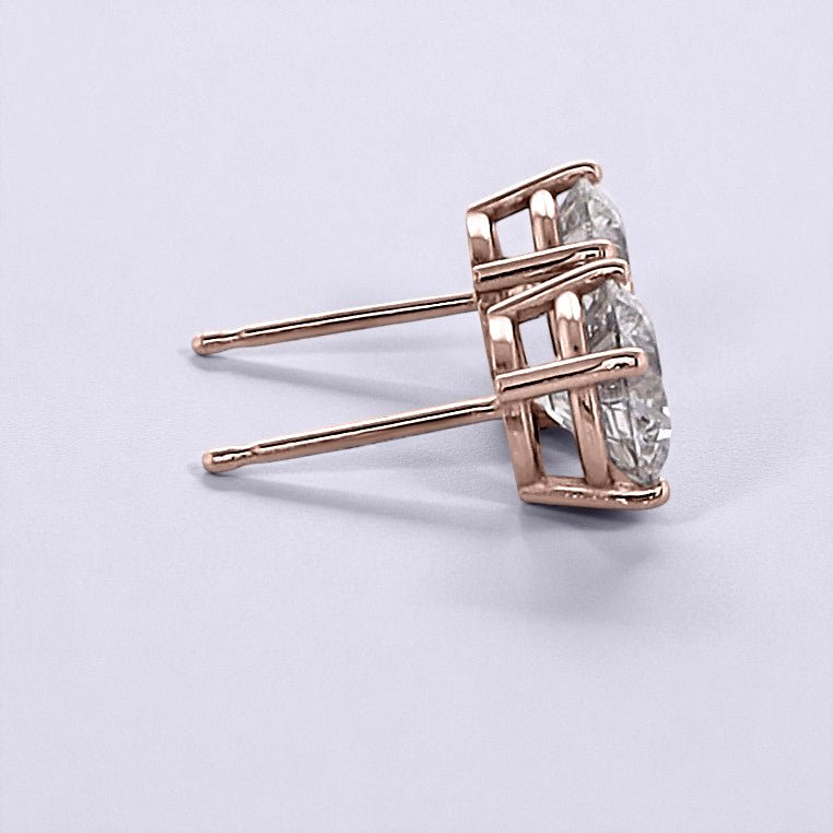2 Carat Round Brilliant Lab Grown Diamond Stud Earrings in 14K Gold - Rarest Jewelries