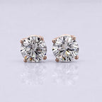 2 Carat Round Brilliant Lab Grown Diamond Stud Earrings in 14K Gold - Rarest Jewelries