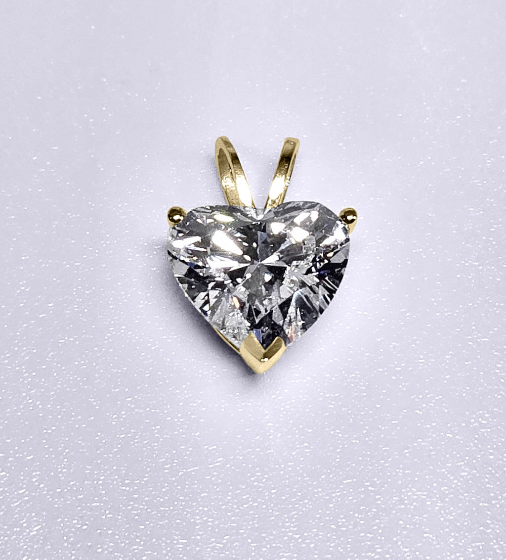 2.01 Carat Heart Shape Cut Lab Grown Diamond Pendant in 14K Gold - Rarest Jewelries
