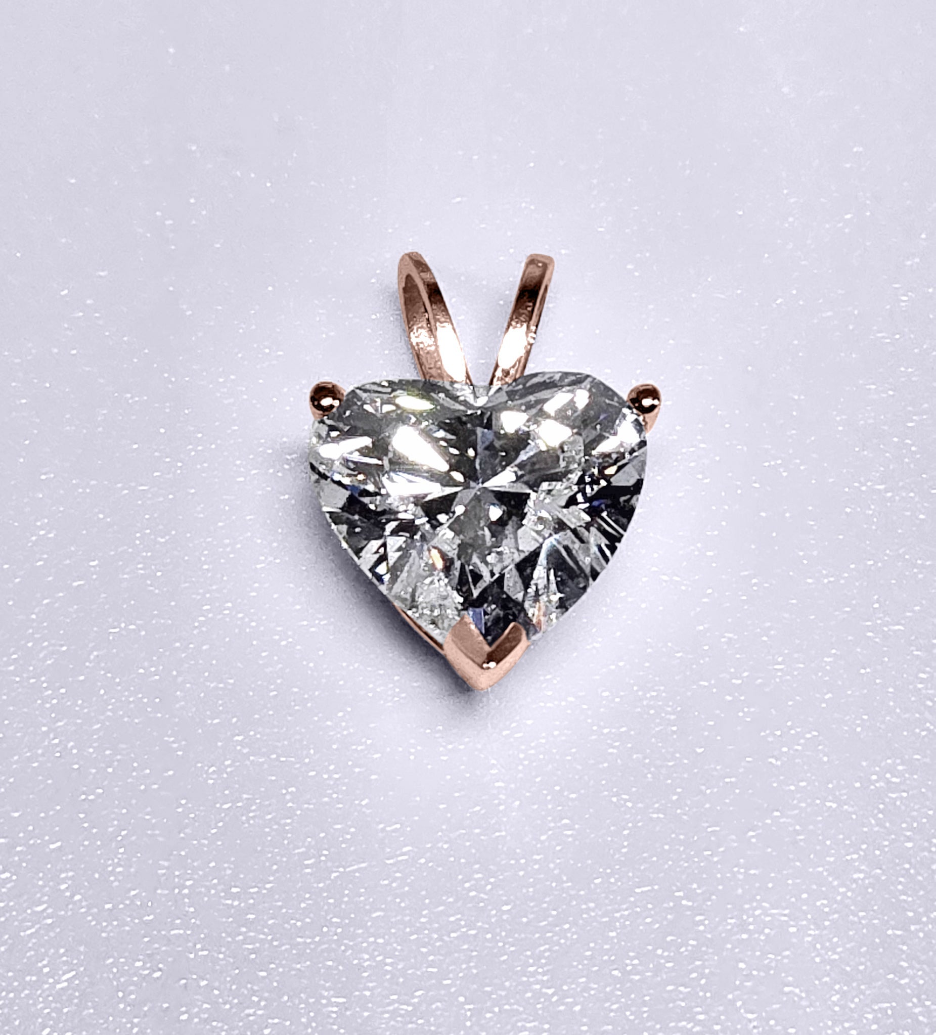 2.01 Carat Heart Shape Cut Lab Grown Diamond Pendant in 14K Gold - Rarest Jewelries