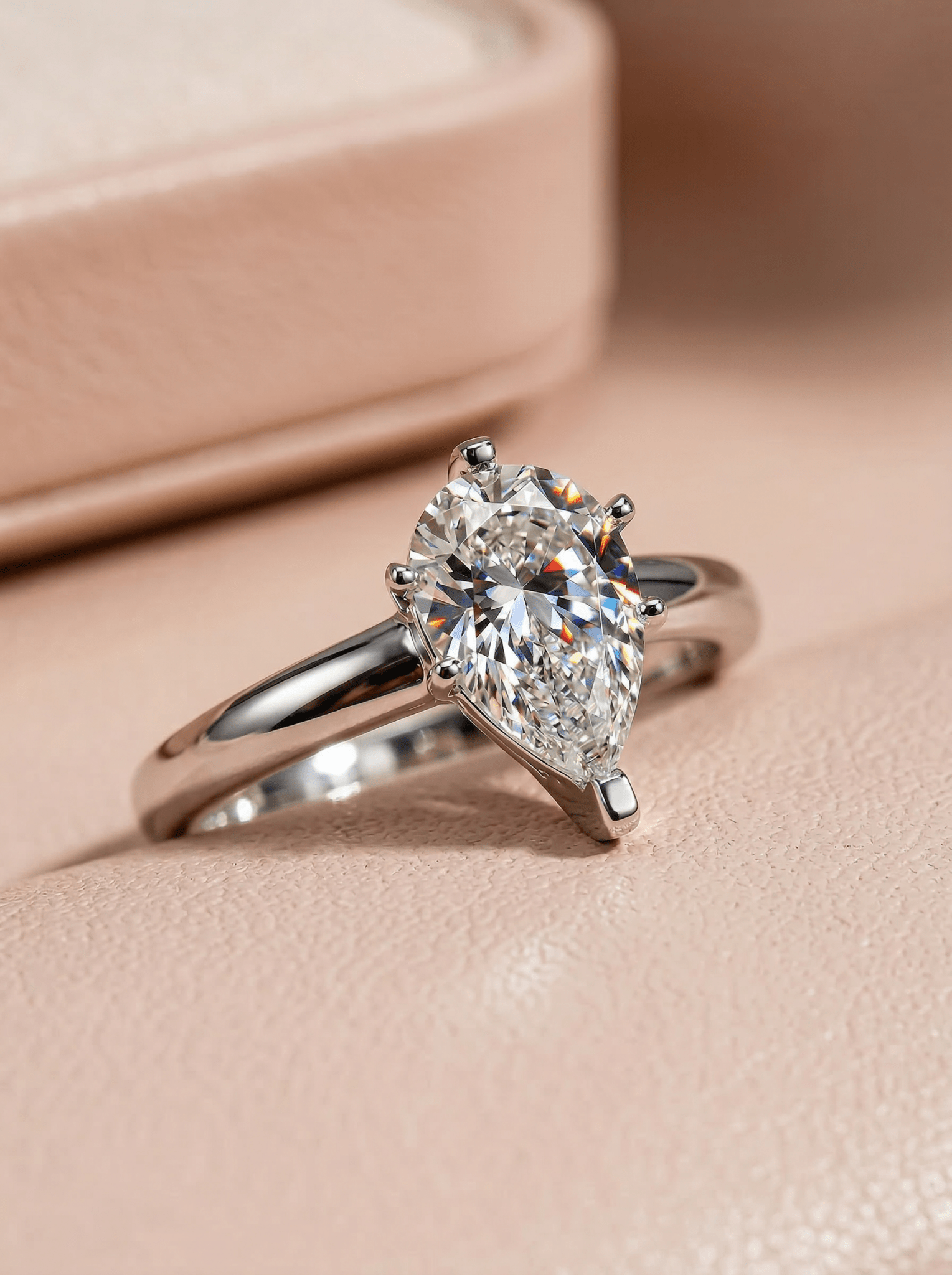 2.01 Carat Pear Cut Lab Grown Diamond Engagement Promise Ring in 14K Gold - Rarest Jewelries