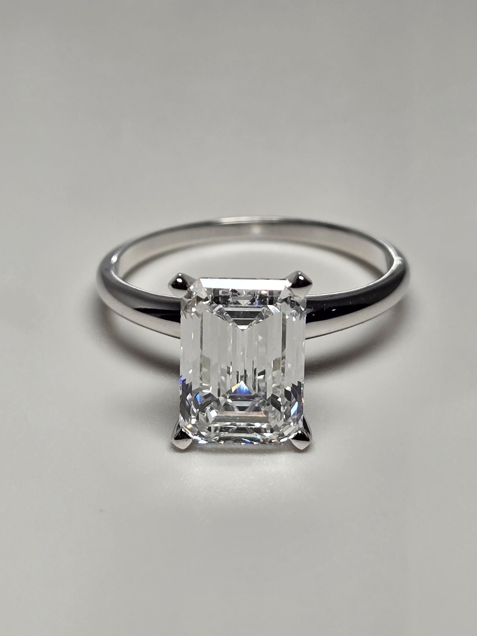 2.05 Carat Emerald Cut Lab Grown Diamond Engagement Promise Ring in 14K Gold - Rarest Jewelries