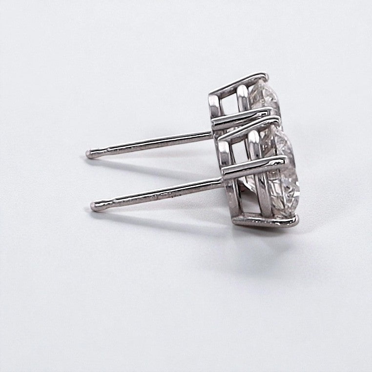 2 Carat Round Brilliant Lab Grown Diamond Stud Earrings in 14K Gold