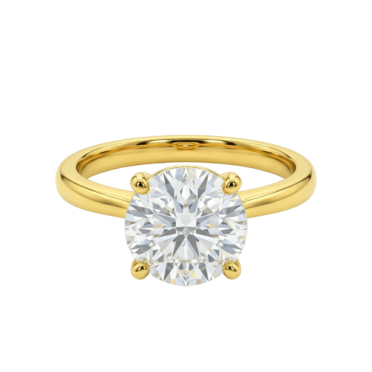 3 Carat Round Brilliant Lab - Grown Diamond Solitaire Ring in 14K Gold - Rarest Jewelries