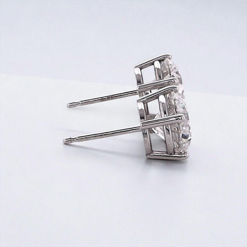 3 Carat Round Brilliant Lab Grown Diamond Stud Earrings in 14K Gold - Rarest Jewelries