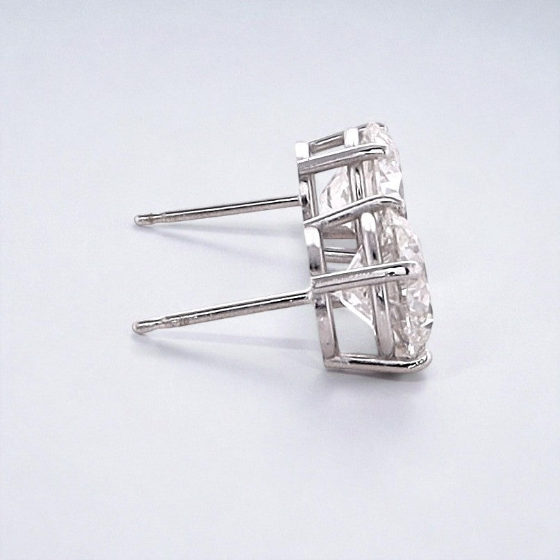 3.5 Carat Round Brilliant Lab Grown Diamond Stud Earrings in 14K Gold