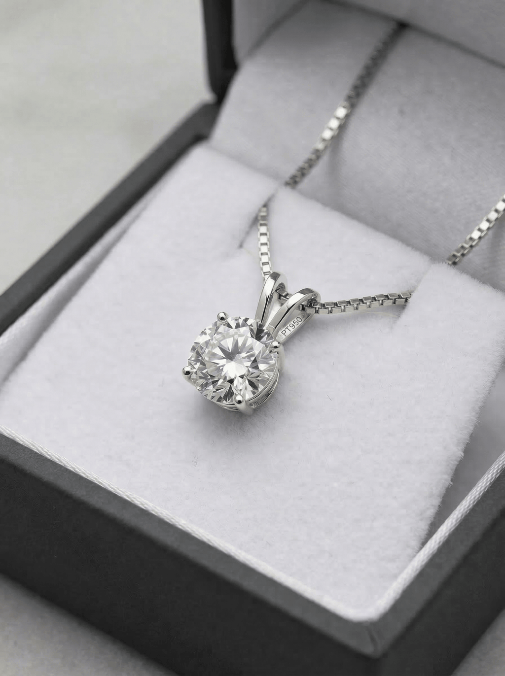 3.00 Carat Round Brilliant Lab Grown Diamond Pendant in 14K Gold - Rarest Jewelries