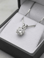 3.00 Carat Round Brilliant Lab Grown Diamond Pendant in 14K Gold - Rarest Jewelries