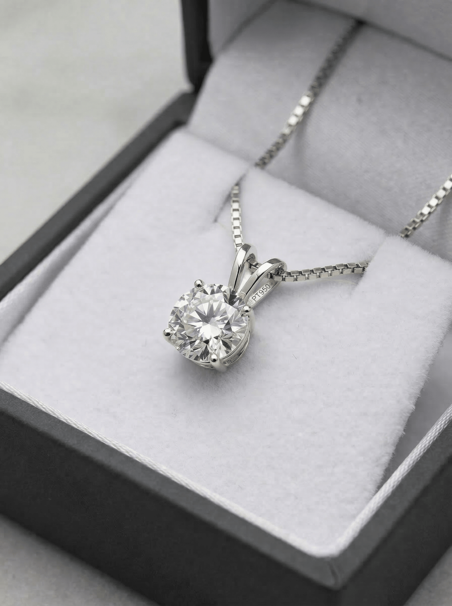 3.00 Carat Round Brilliant Lab Grown Diamond Pendant in 14K Gold - Rarest Jewelries