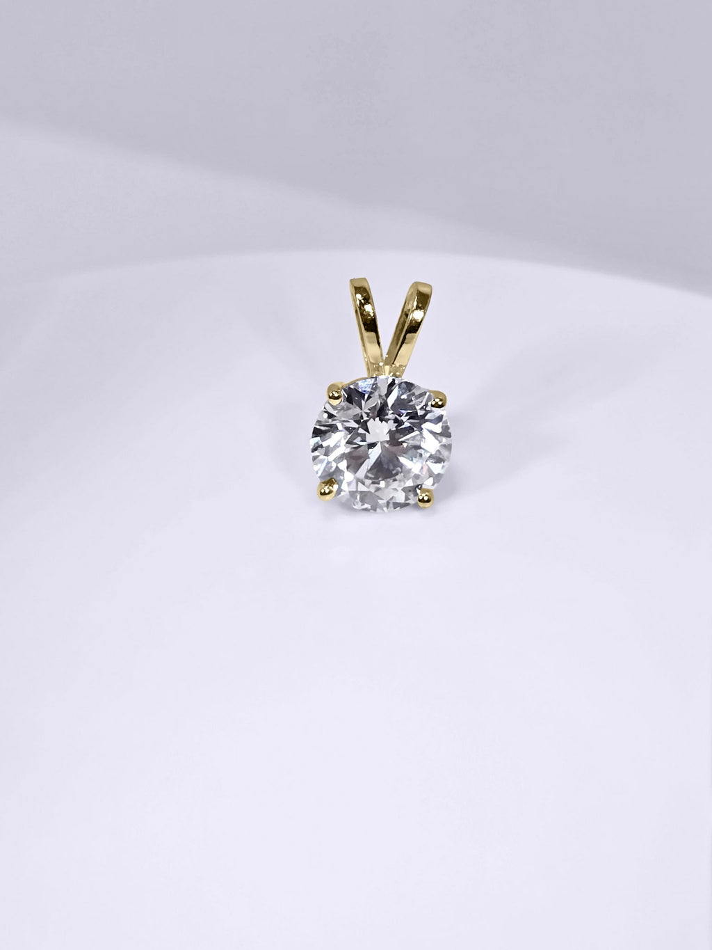 3.00 Carat Round Brilliant Lab Grown Diamond Pendant in 14K Gold - Rarest Jewelries
