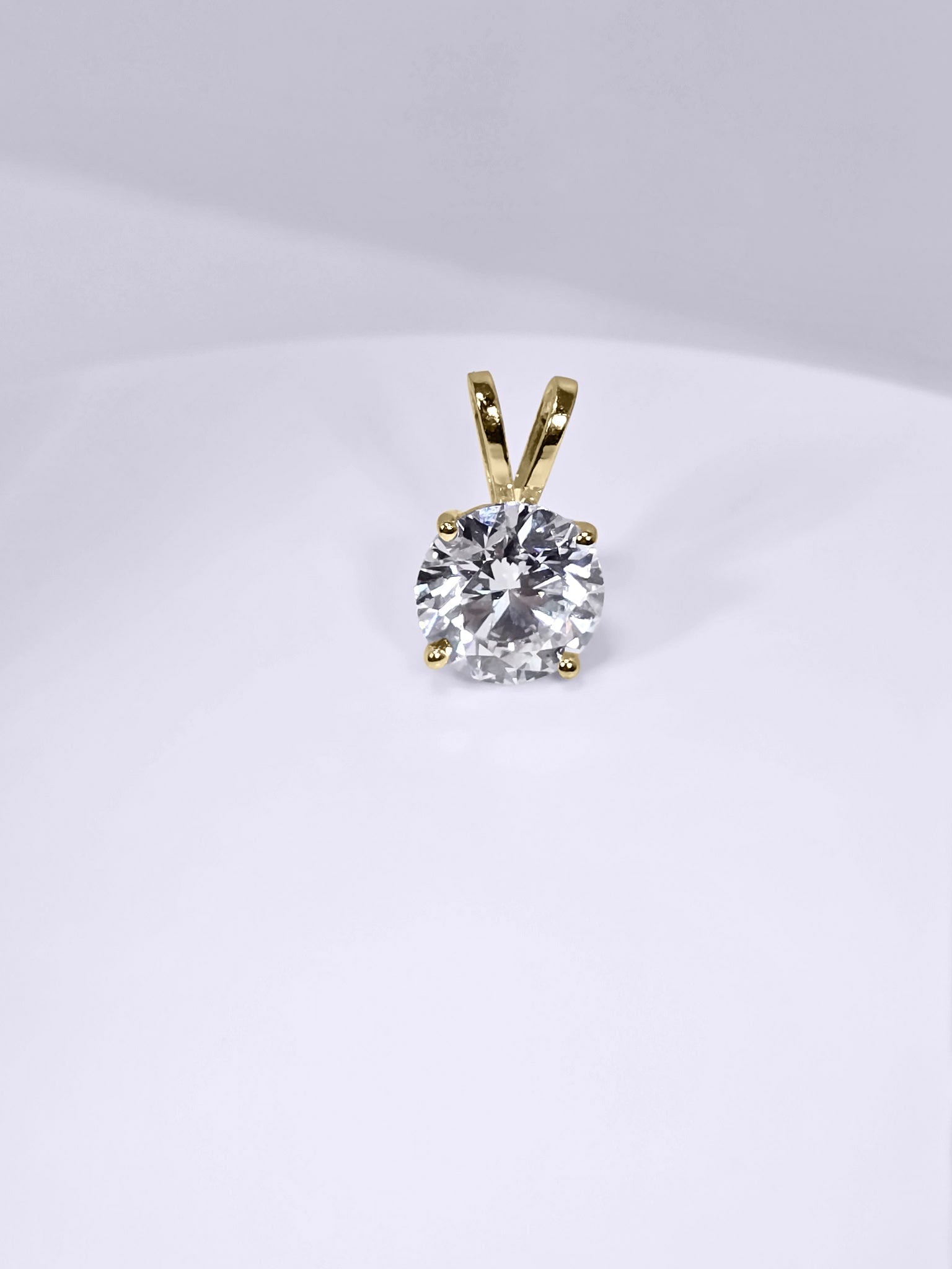 3.00 Carat Round Brilliant Lab Grown Diamond Pendant in 14K Gold - Rarest Jewelries