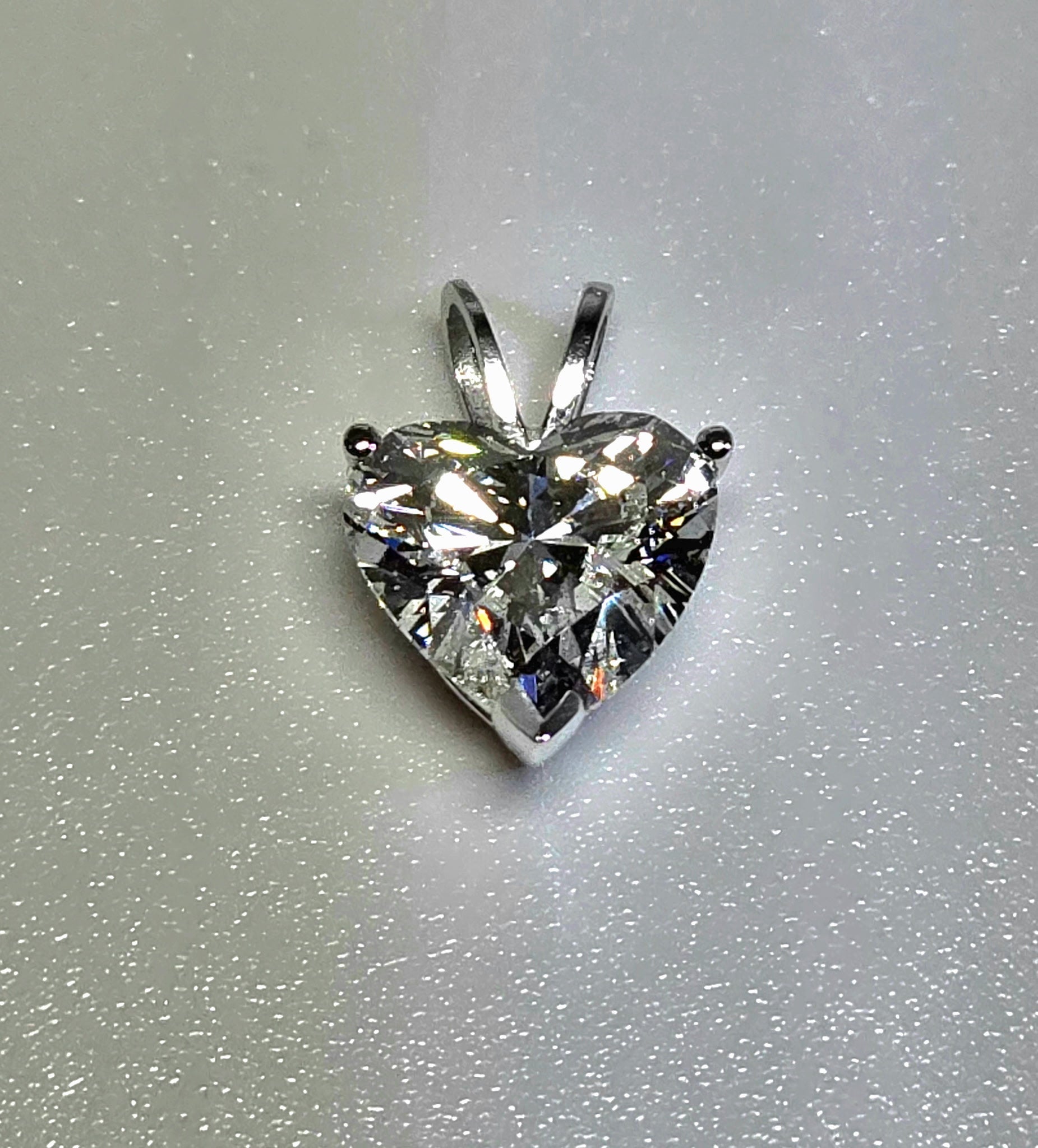 3.01 Carat Heart Shape Cut Lab Grown Diamond Pendant in 14K Gold - Rarest Jewelries