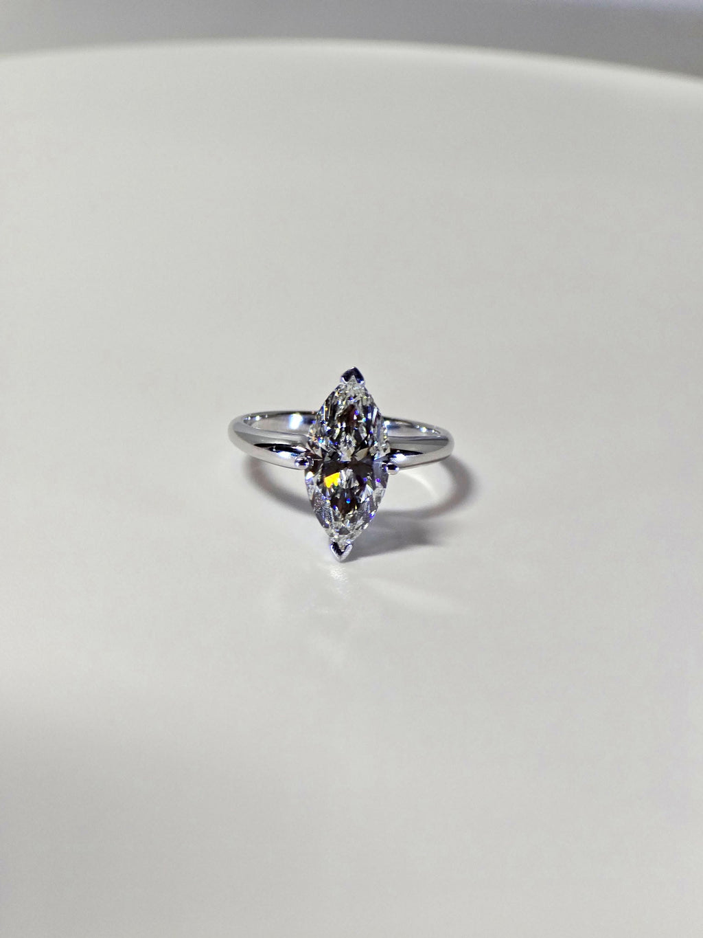 3.01 Carat Marquise Cut Lab Grown Diamond Solitaire Engagement Ring in 14K Gold - Rarest Jewelries