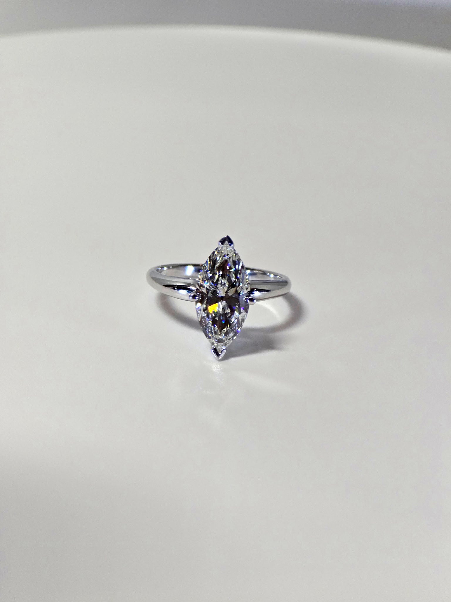 3.01 Carat Marquise Cut Lab Grown Diamond Solitaire Engagement Ring in 14K Gold - Rarest Jewelries