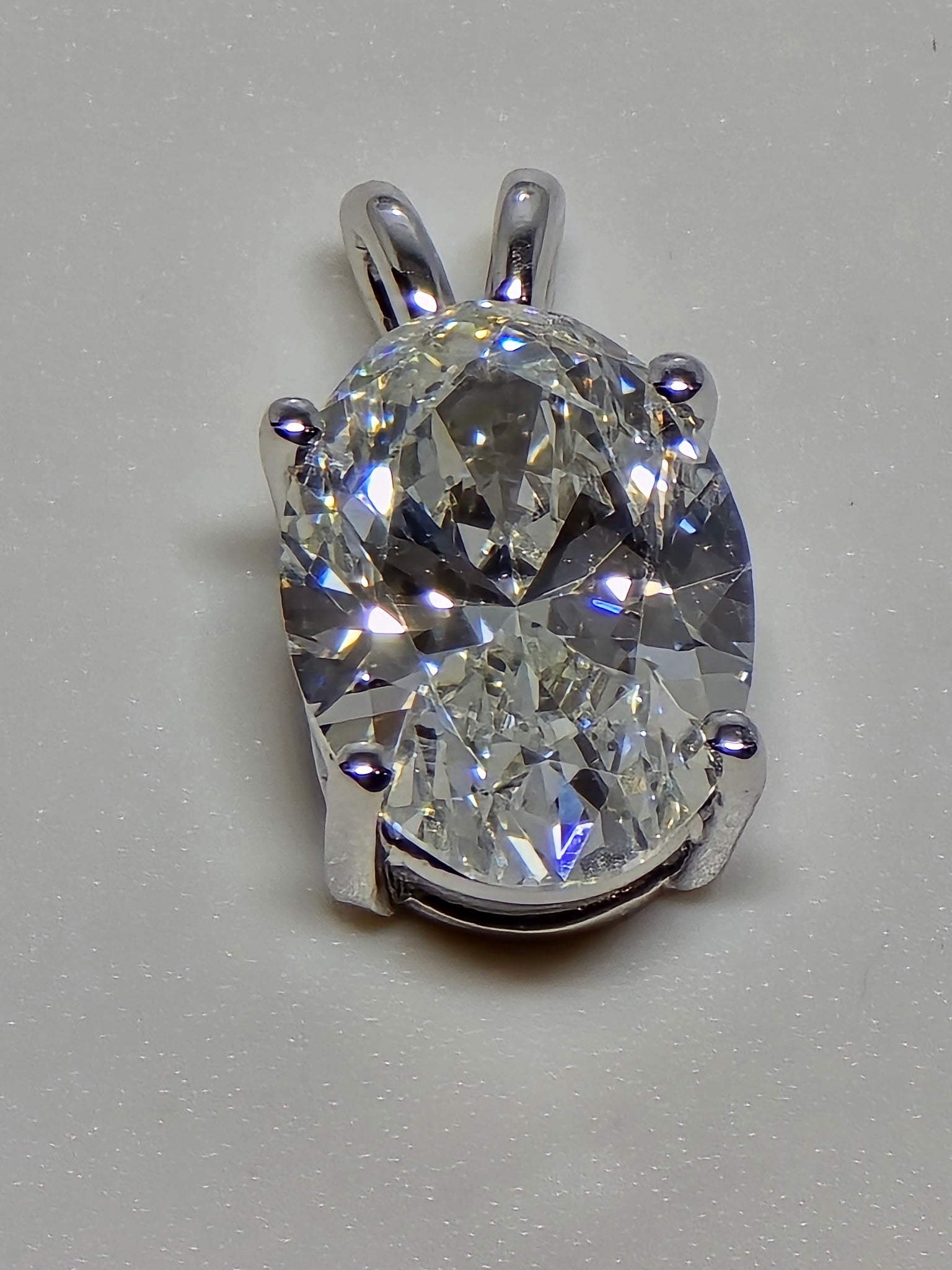 3.01 Carat Oval Brilliant Lab Grown Diamond Pendant in 14K Gold - Rarest Jewelries