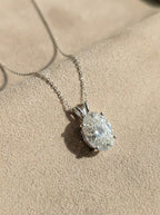 3.01 Carat Oval Brilliant Lab Grown Diamond Pendant in 14K Gold - Rarest Jewelries