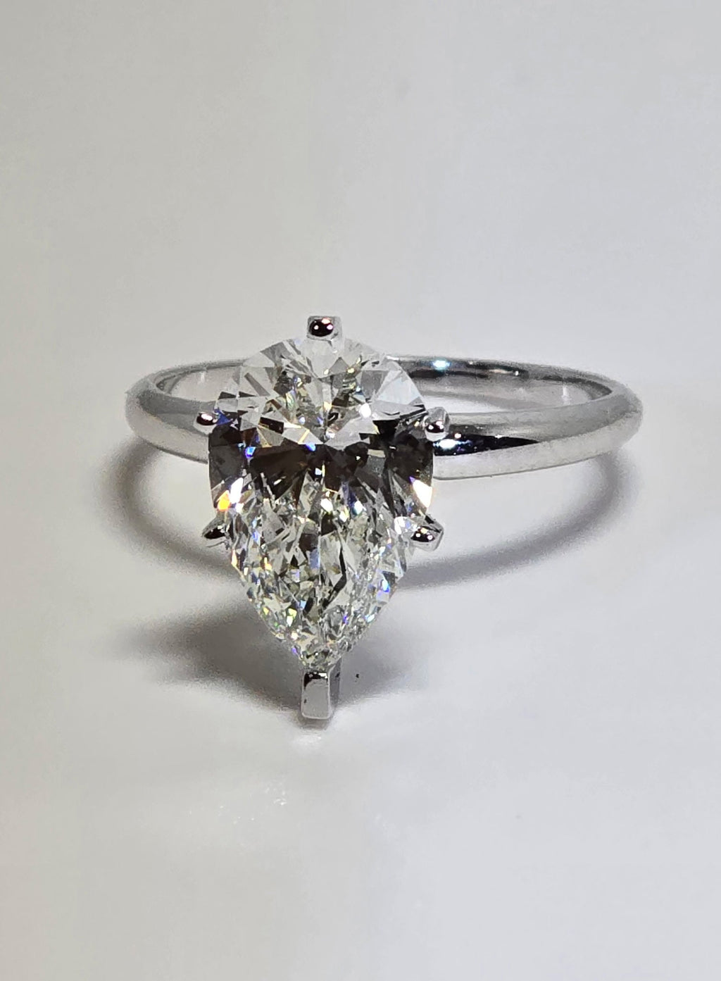 3.01 Carat Pear Cut Lab Grown Diamond Engagement Promise Ring in 14K Gold - Rarest Jewelries