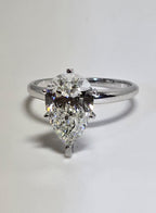 3.01 Carat Pear Cut Lab Grown Diamond Engagement Promise Ring in 14K Gold - Rarest Jewelries
