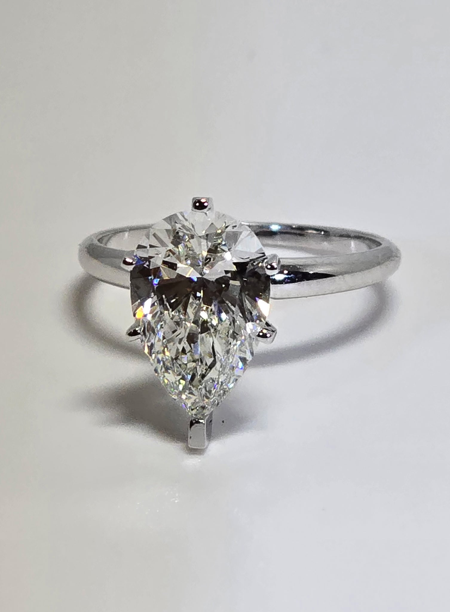 3.01 Carat Pear Cut Lab Grown Diamond Engagement Promise Ring in 14K Gold - Rarest Jewelries