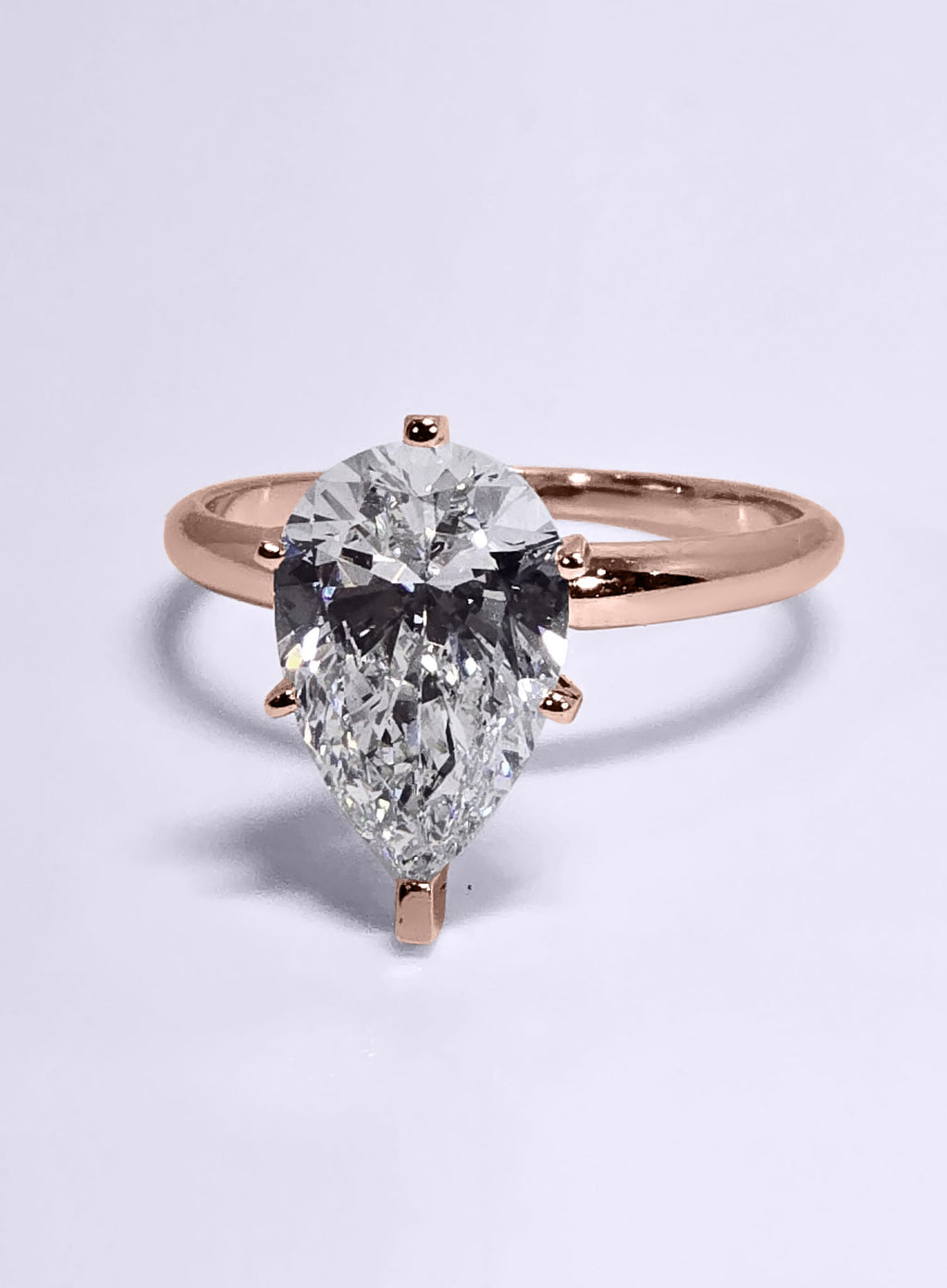3.01 Carat Pear Cut Lab Grown Diamond Engagement Promise Ring in 14K Gold - Rarest Jewelries