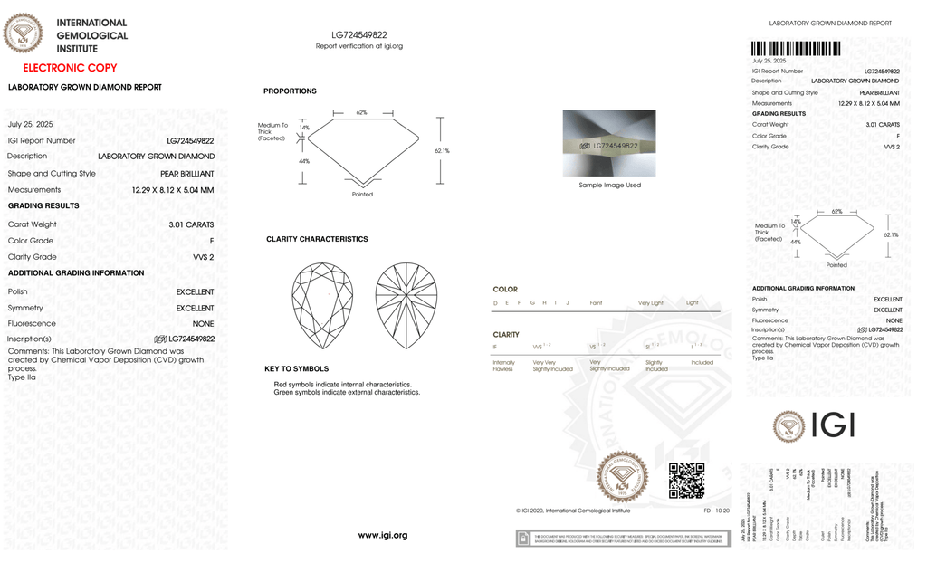 3.01 Carat Pear Shape Cut Lab Grown Diamond Pendant in 14K Gold - Rarest Jewelries