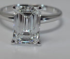 3.10 Carat Emerald Cut Lab Grown Diamond Solitaire Engagement Ring in 14K Gold - Rarest Jewelries