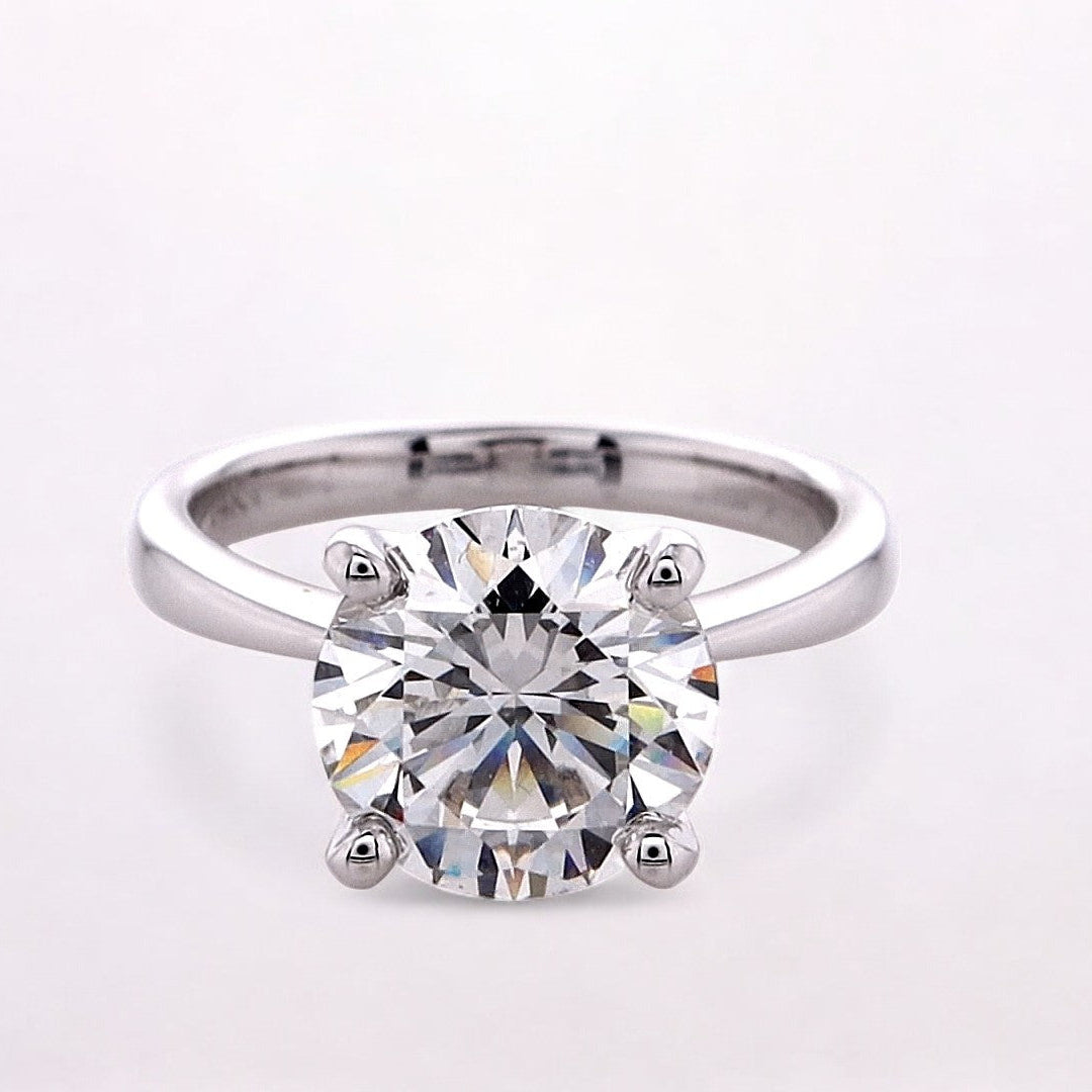 3 Carat Round Brilliant Lab-Grown Diamond Solitaire Ring in 14K Gold