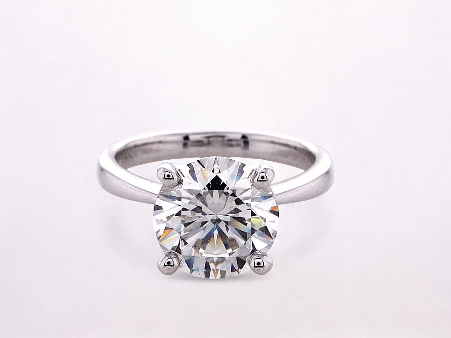 3 Carat Round Brilliant Cut Lab Grown Diamond Solitaire Ring in 14K Gold