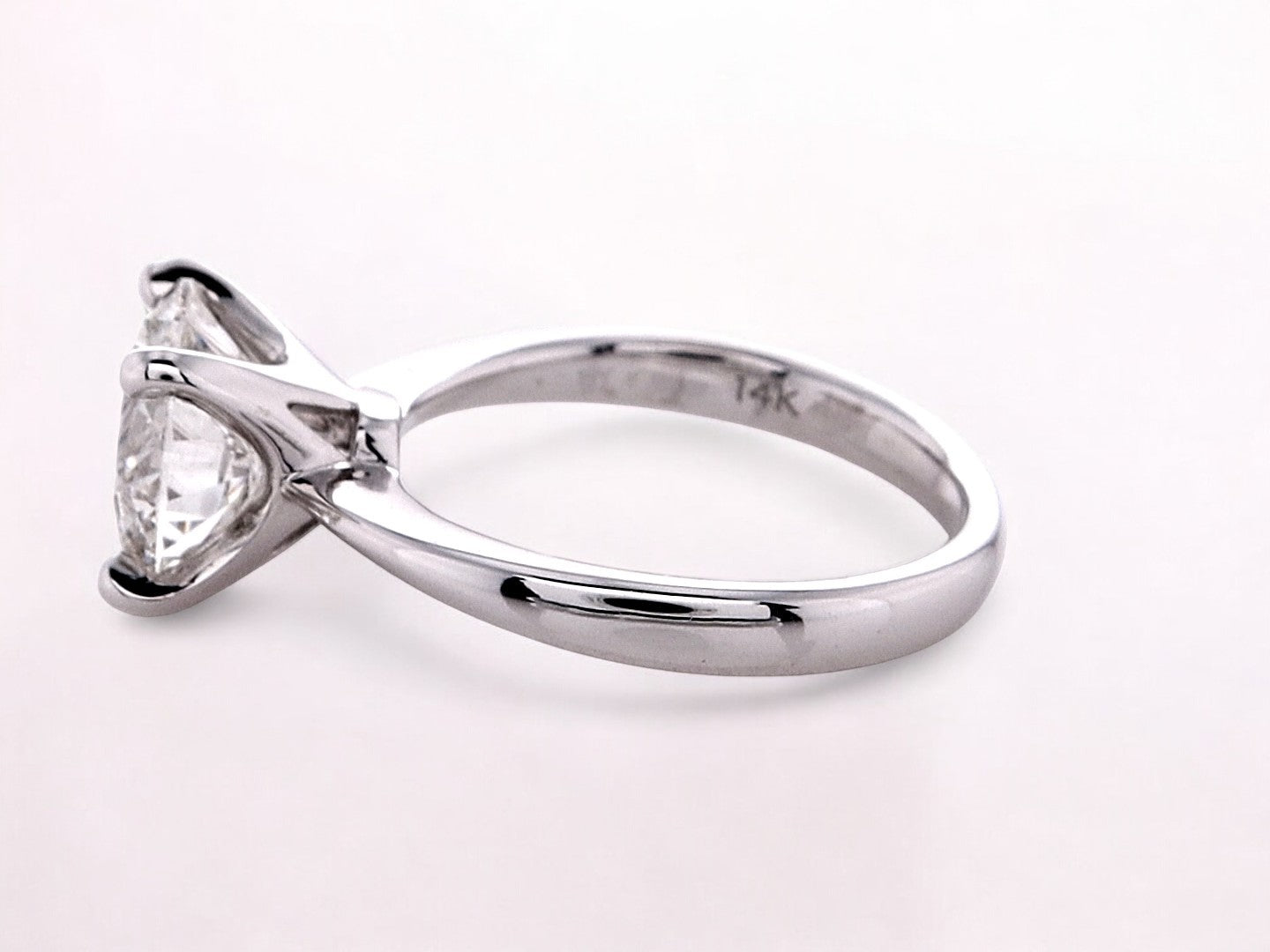 3 Carat Round Brilliant Cut Lab Grown Diamond Solitaire Ring in 14K Gold