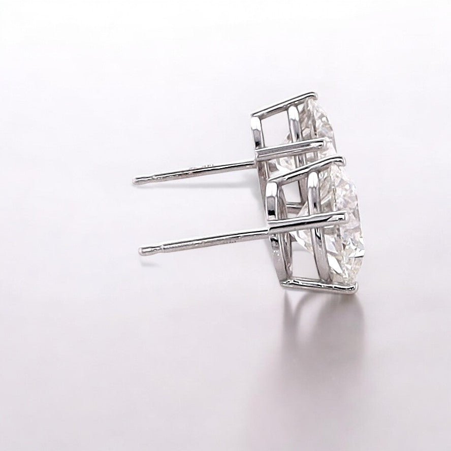 4 Carat Forever Round Brilliant Lab Grown Diamond Stud Earrings in 14K Gold - Rarest Jewelries
